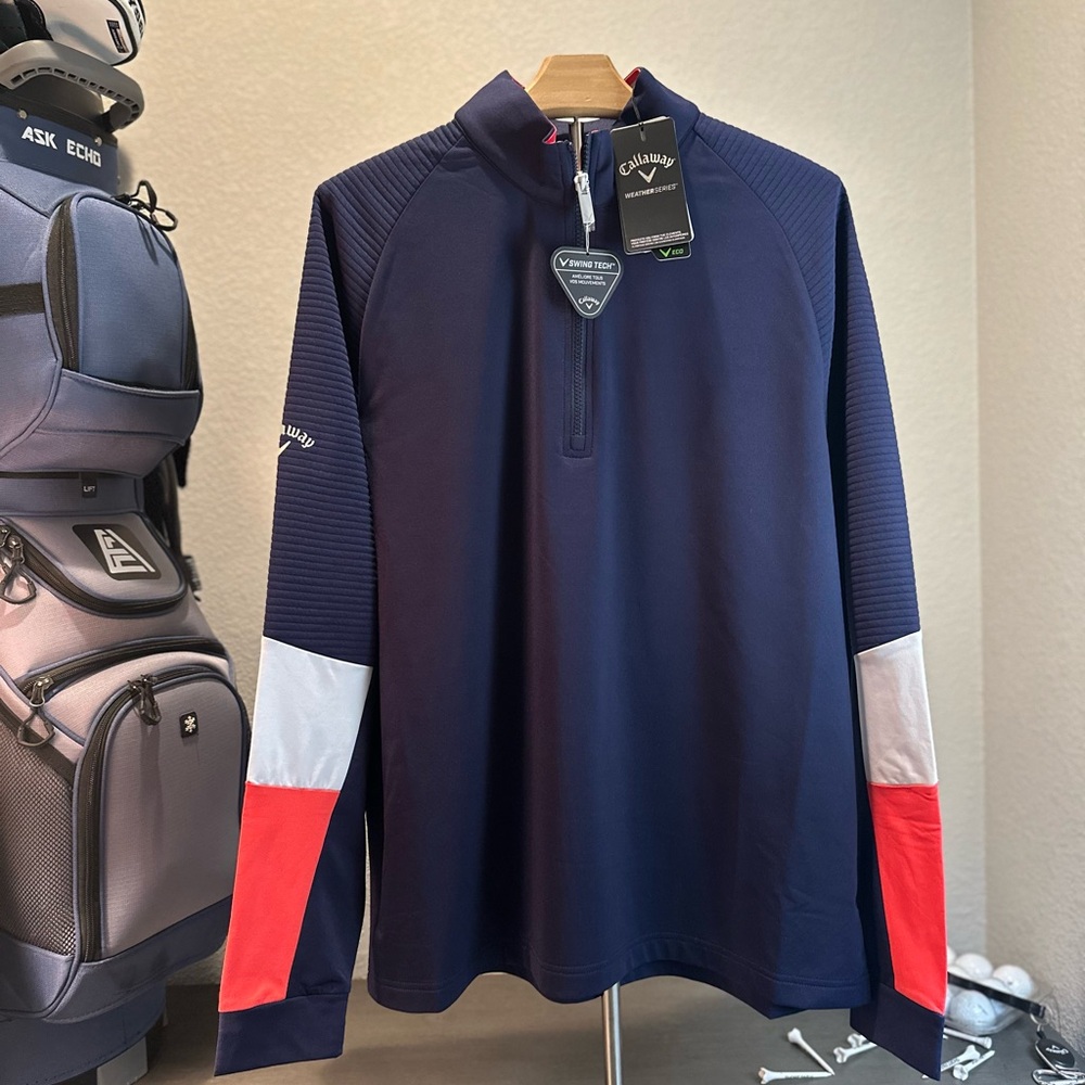 Callaway Performance Jacket Blue Red Color-Block Design